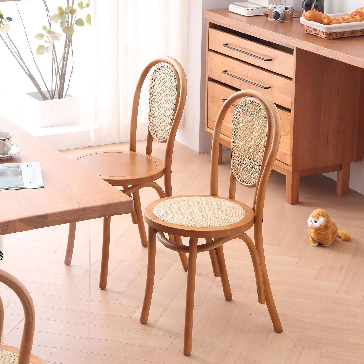 Стул обеденный: плетёное кресло, mid-century, американский, для кофейни