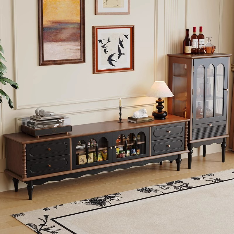 ТВ-тумба: mid-century, американский, из массива, многофункц., для хранения, для гостиной