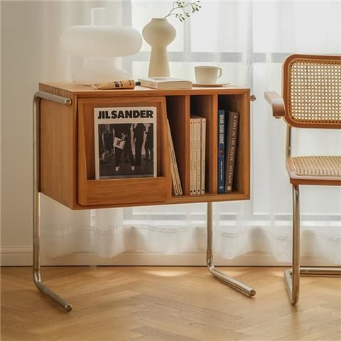 Прикроватная тумба: стеллаж, mid-century, винтаж, из массива, для хранения, напольный