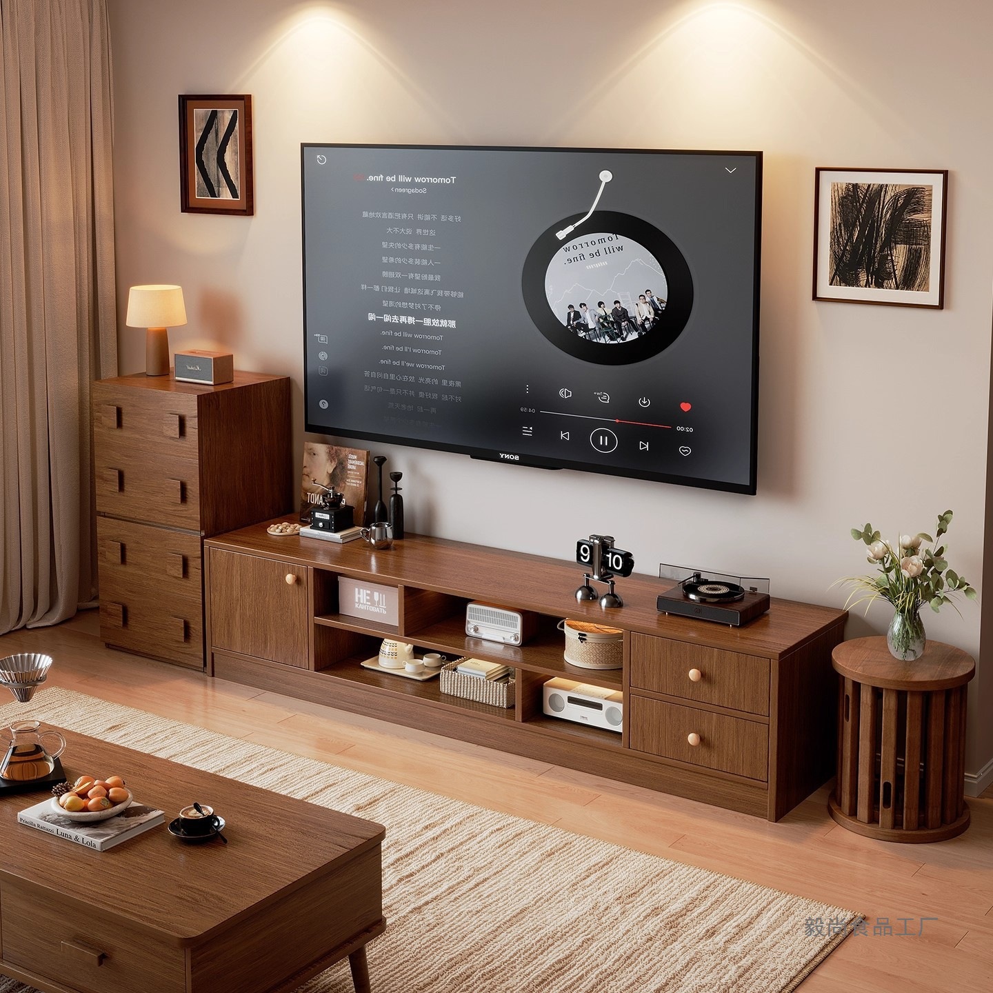 ТВ-тумба: mid-century, для хранения, моноблочный, для малых помещений